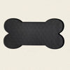 Black non-slip silicone dog feeding mat with raised edges.