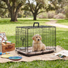 Small Dog Crate — Foldable Metal Kennel with Secure Locks & Removable Tray