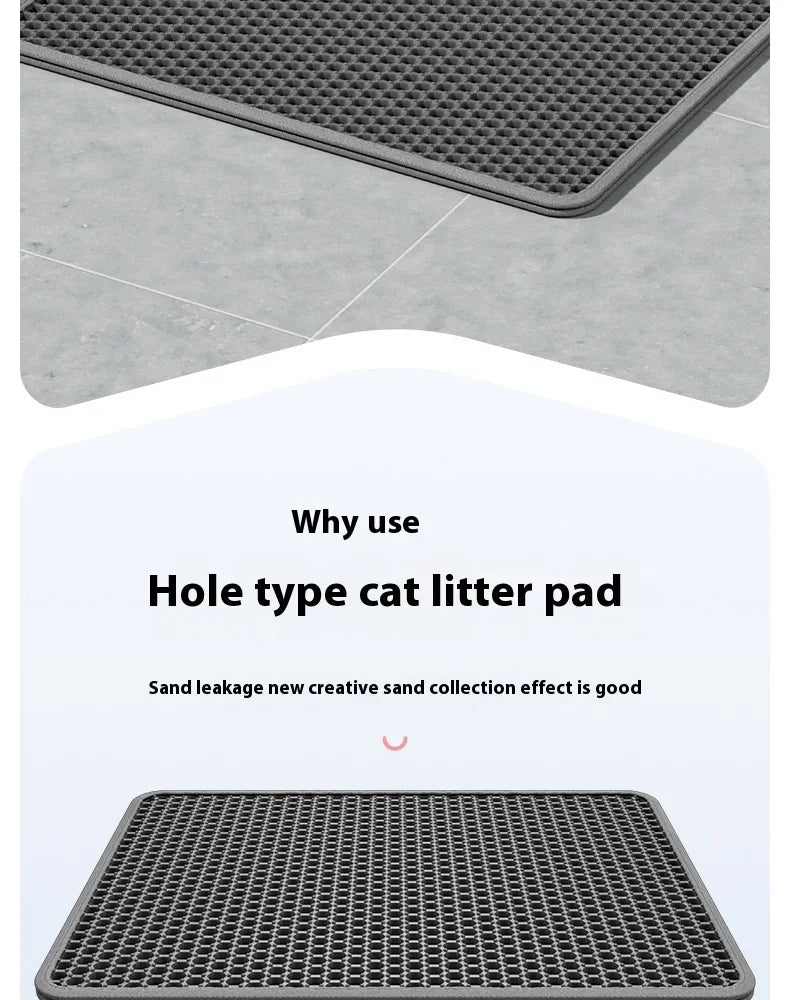 Double-Layer Waterproof Cat Litter Mat with Non-Slip Base