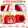 Strawberry Hideaway House and Hay Feeder Set for Small Pets