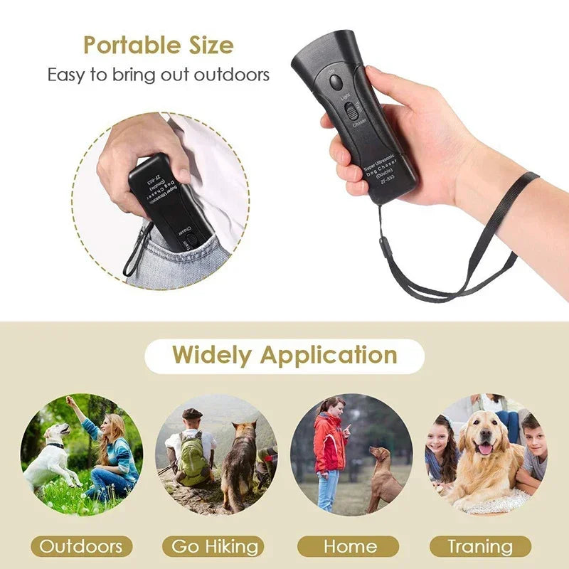 Ultrasonic Dog Repeller with LED Flashlight