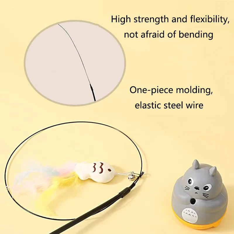 Nahaufnahme eines flexiblen, einteiligen elastischen Stahldrahtspieltoys für Katzen.