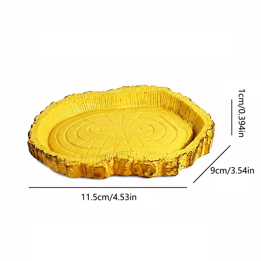 Reptile Feeding and Water Bowl with Natural Tree Stump Design