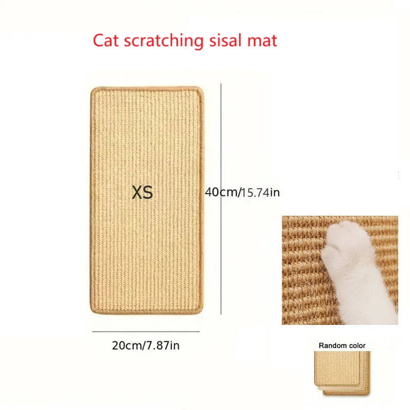 Tan cat scratching sisal mat in XS size with dimensions 40cm or 15.74in