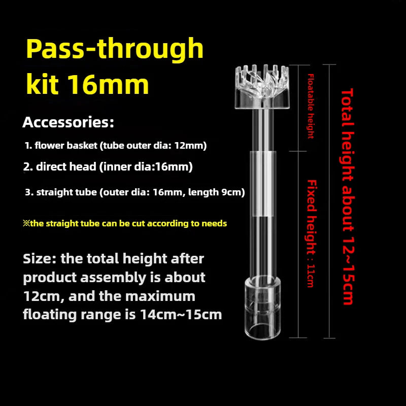 Clear Aquarium Skimmer with Acrylic Lily Pipe Inflow Outflow