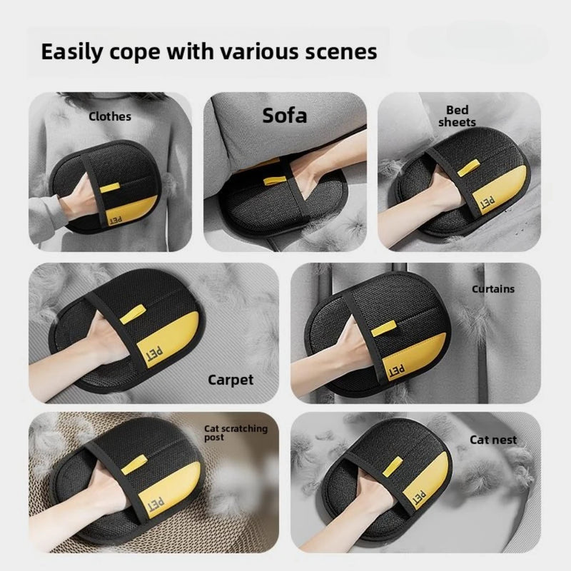 Guantes y Cepillo Estático para Aseo de Mascotas