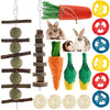 Natural Wood Chewing Toy Set for Small Pets