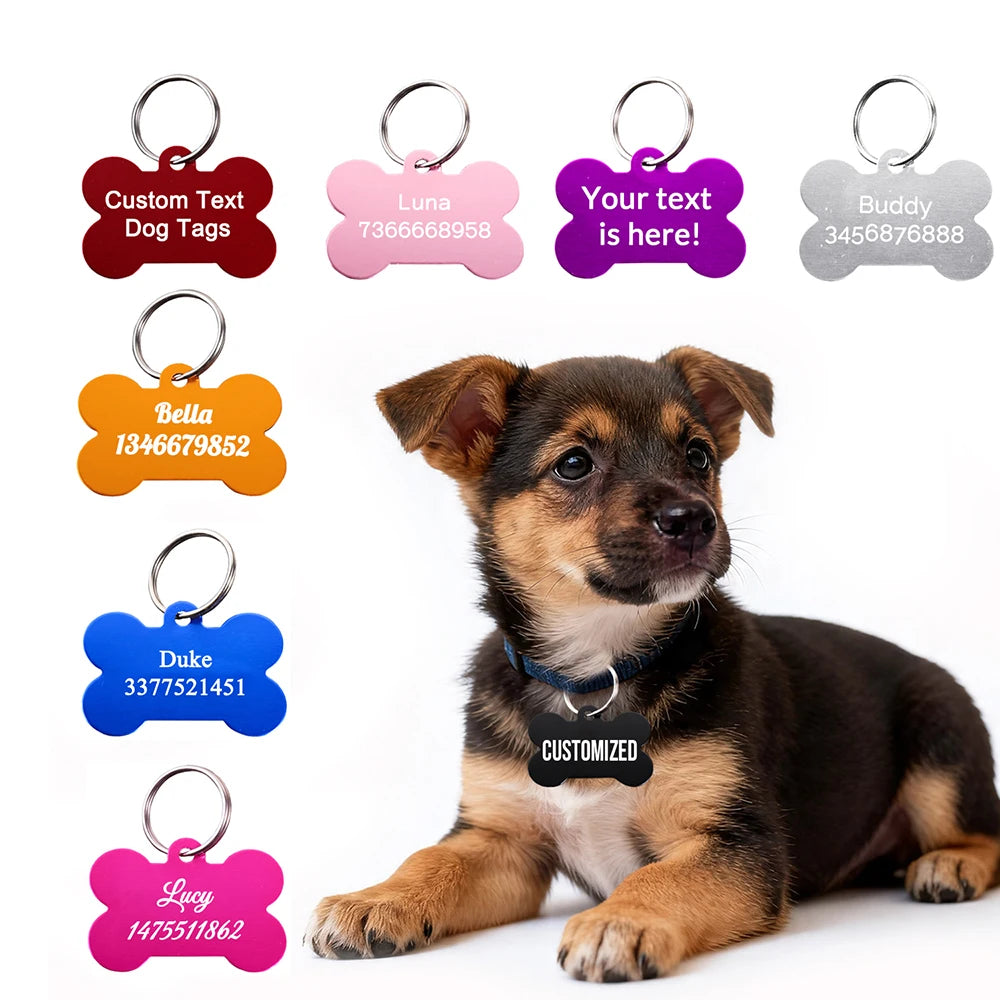 Personalized Bone-Shaped Dog Tag with Custom Engraving