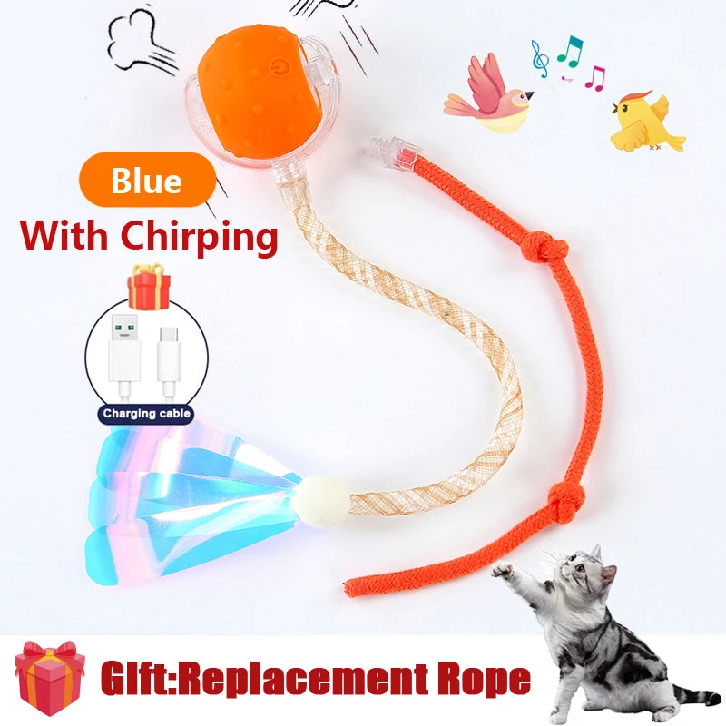 Interactive Chirping Cat Toy Ball with Motion Activation