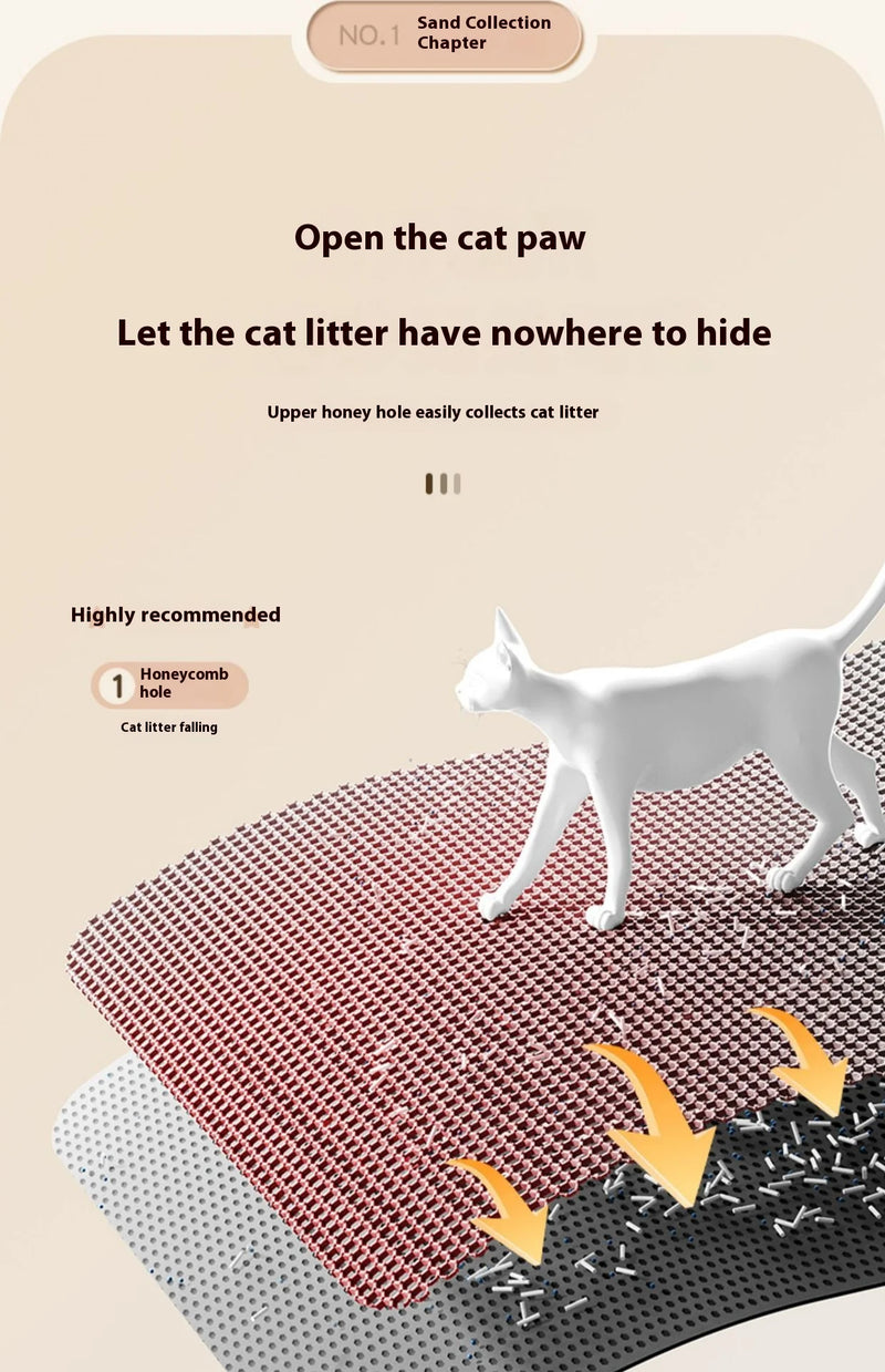 Zweischichtige Katzenstreu-Matte mit wasserdichter Unterlage