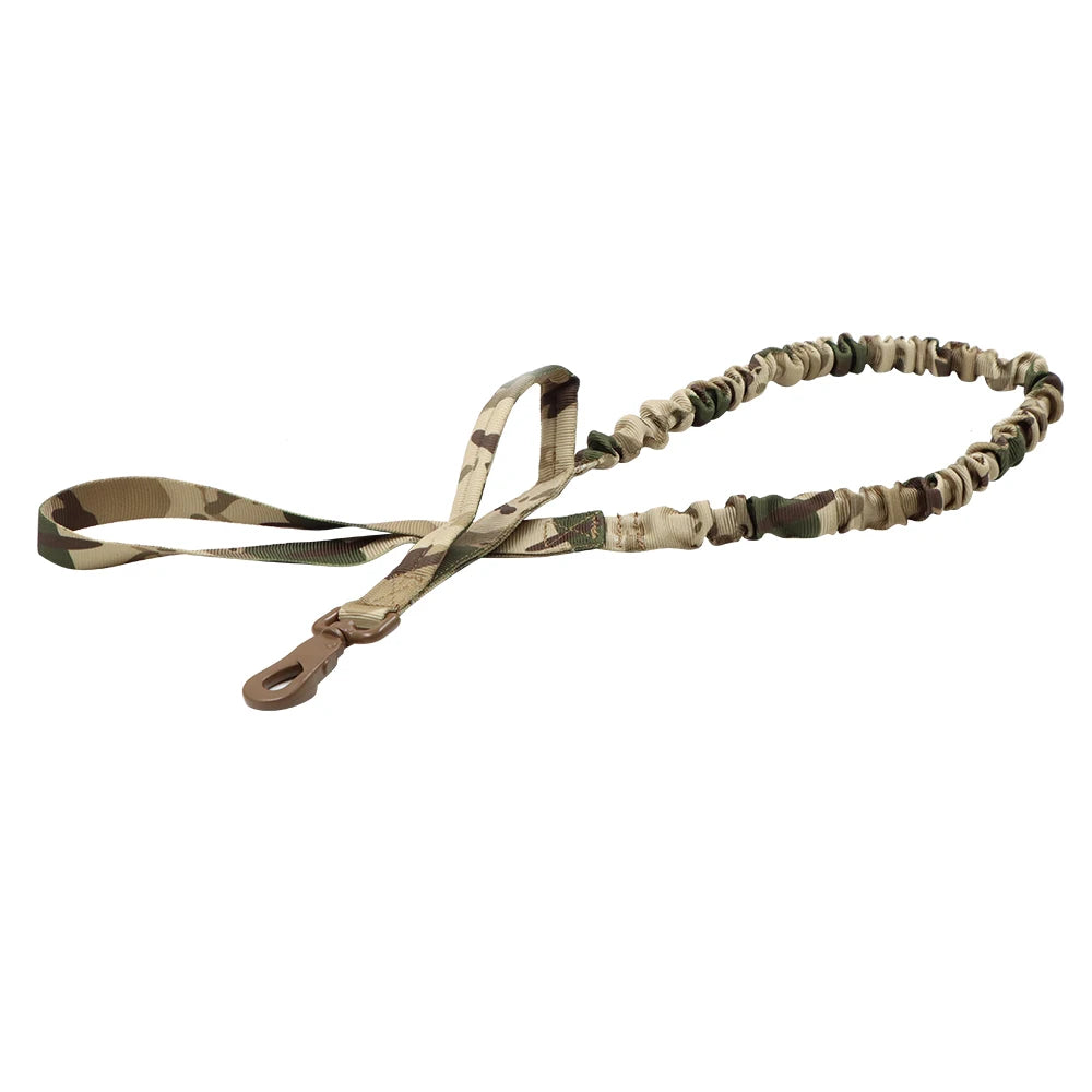 Tactical Dog Leash with Dual Handles and Shock-Absorbing Bungee
