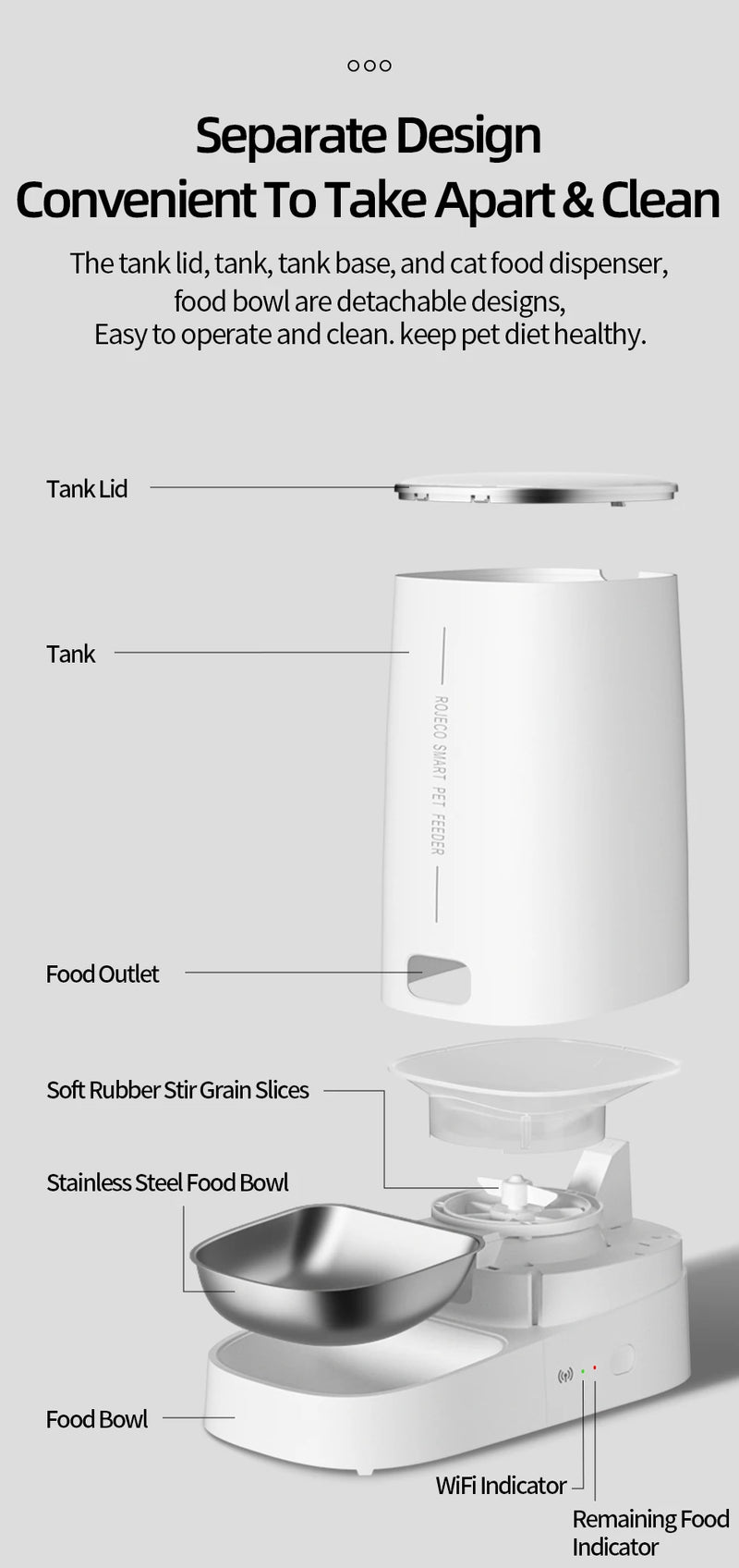 Intelligenter WiFi-Automatik-Futterautomat mit App-Steuerung