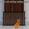 Foldable Mesh Pet Gate with Adhesive Hooks – No-Drilling Safety Barrier