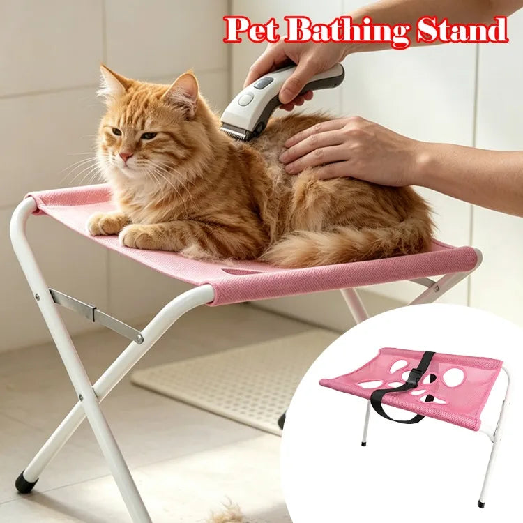 Foldable Pet Grooming Hammock with Adjustable Stand