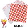 Checkerboard Pattern Oil-Proof Sandwich Wrapping Paper (100 Sheets)