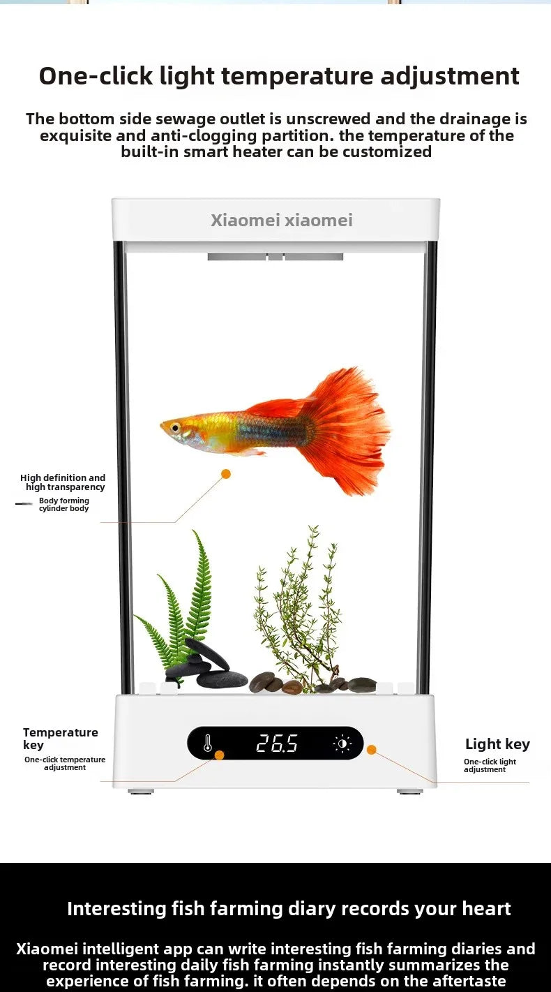 Aquarium de Bureau Compact 2L pour Poisson Betta