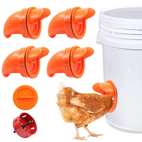 Automatic Gravity Poultry Feeder Kit - Rainproof DIY Port