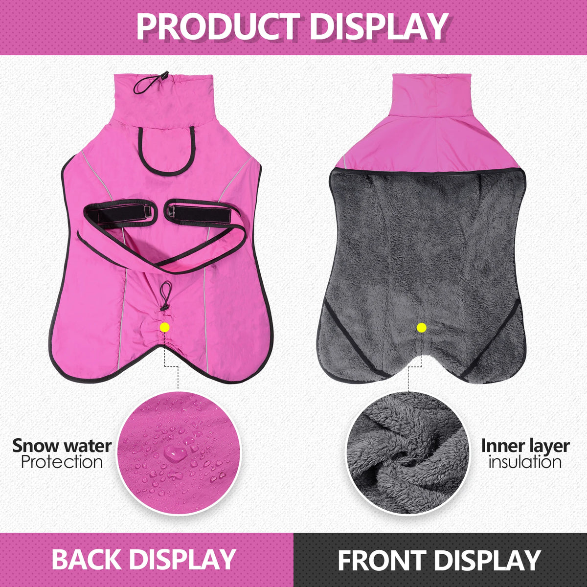 Reflective Dog Coat with Adjustable Fit