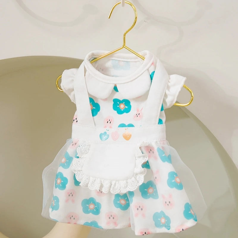 Princess Mesh Dog Dress with Bow Lace Trim