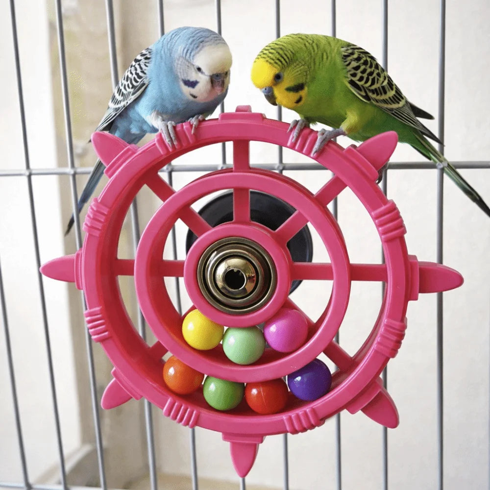 Parrot Spinner Rattle Toy with Colorful Beads