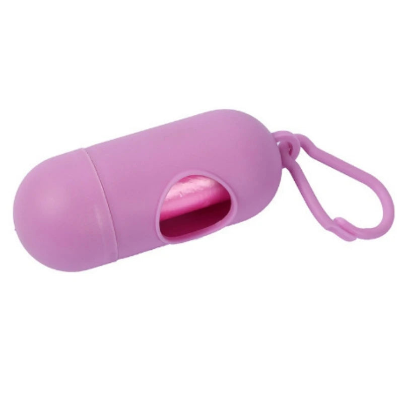 Capsule-Shaped Dog Waste Bag Dispenser with Clip