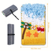 A yellow blanket with a patriotic design featuring blue and white fabric folds for dog sniffing training.