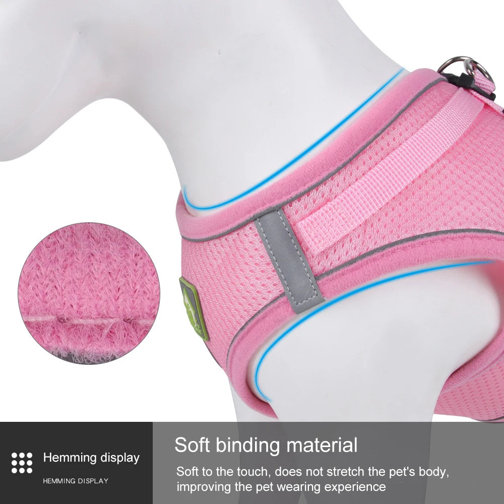 Adjustable Mesh Dog Harness Vest for Small and Medium Pets
