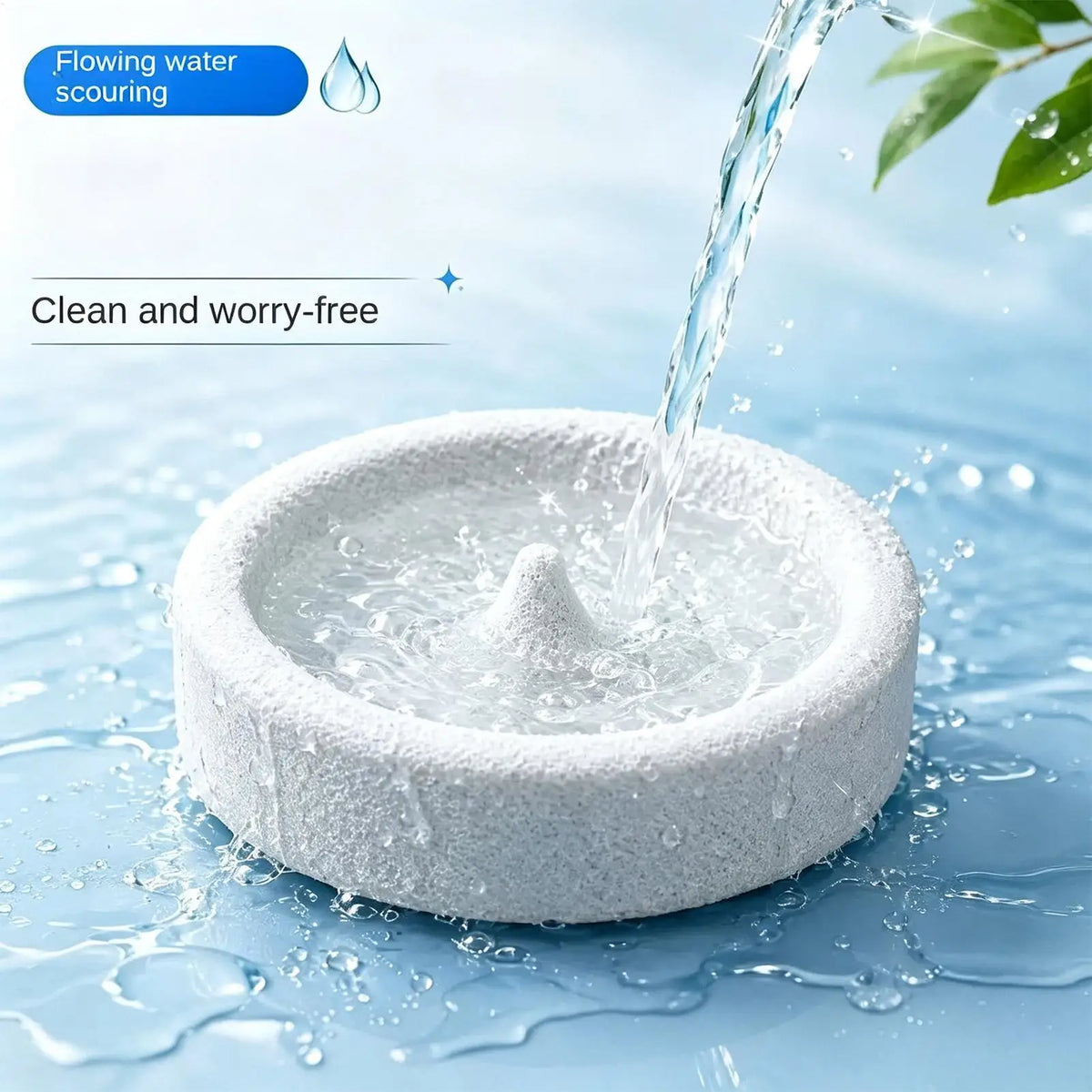 Natural Pumice Bird Feeding Bowl with Anti-Spill Design