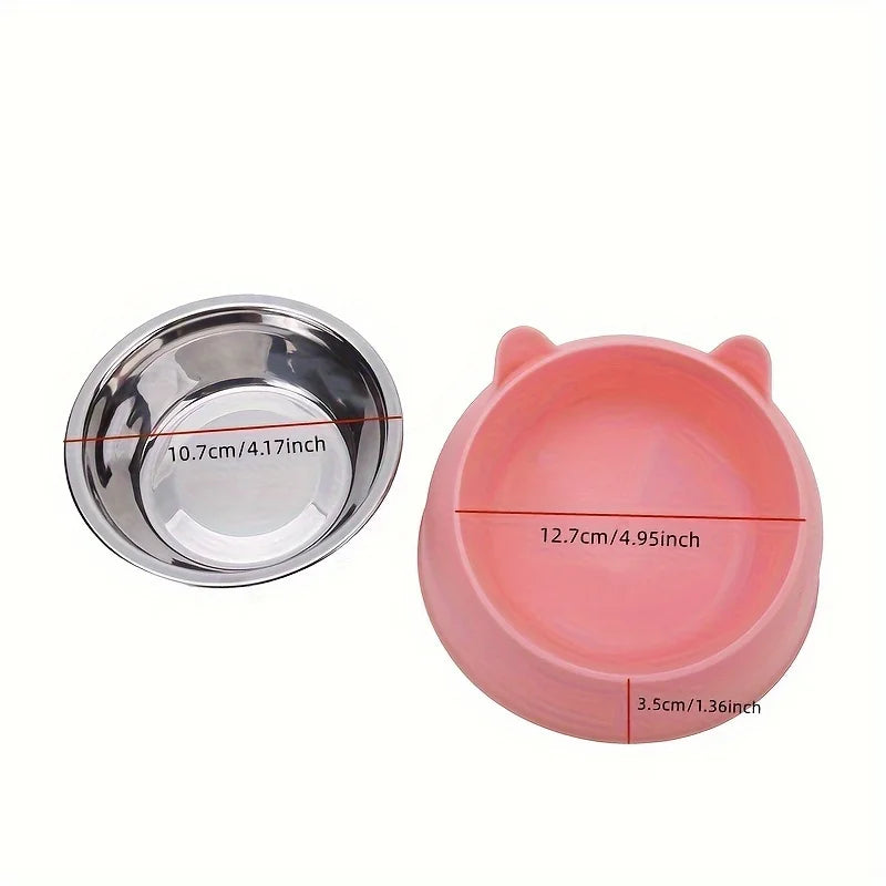 Ergonomic Elevated Cat Bowl with Inclined Stainless Steel Design