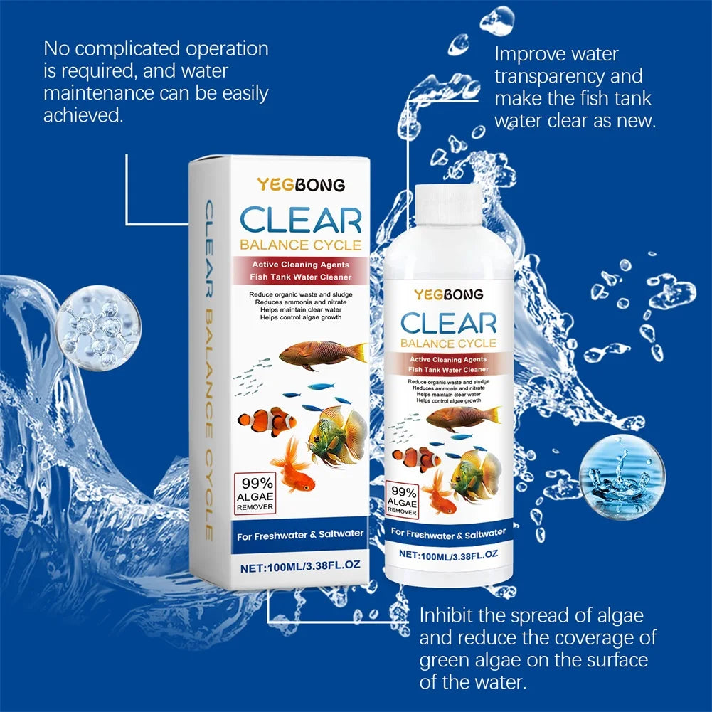YEGBON CLEAR Balance Cycle Fischtankwasserreiniger und Algenentferner Flasche