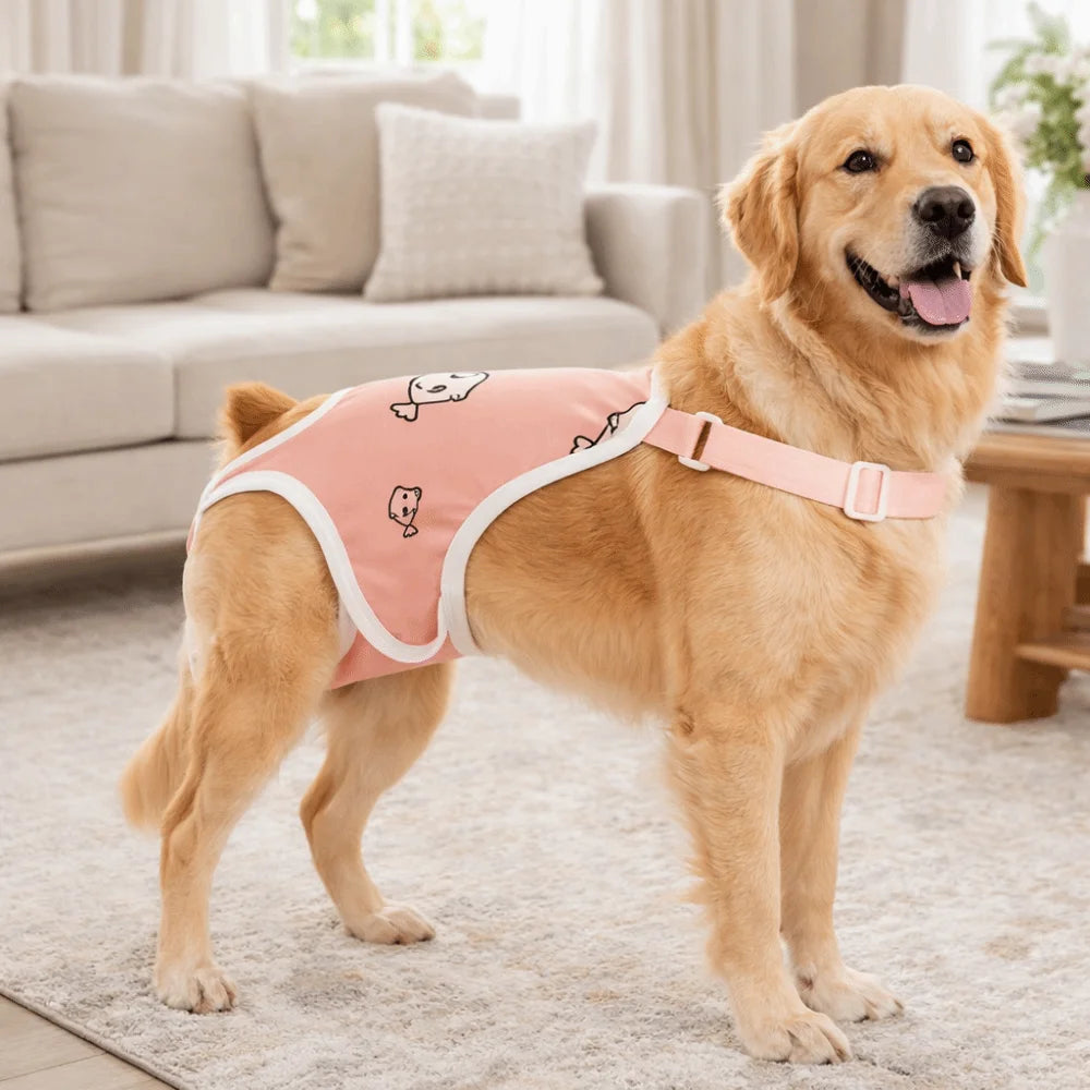 Adjustable Washable Dog Sanitary Pants with Shoulder Straps