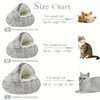 Winter Plush Round Cat Bed 2-in-1 Warm Cat House