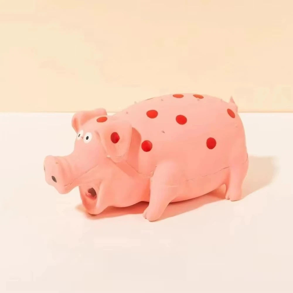 Grunt Pig Squeaky Dog Toy – Durable Latex Chew for Interactive Play