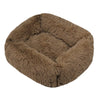 Lit carré en peluche de luxe pour chien