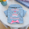 Charming Denim Jacket for Small Dogs with Playful Prints