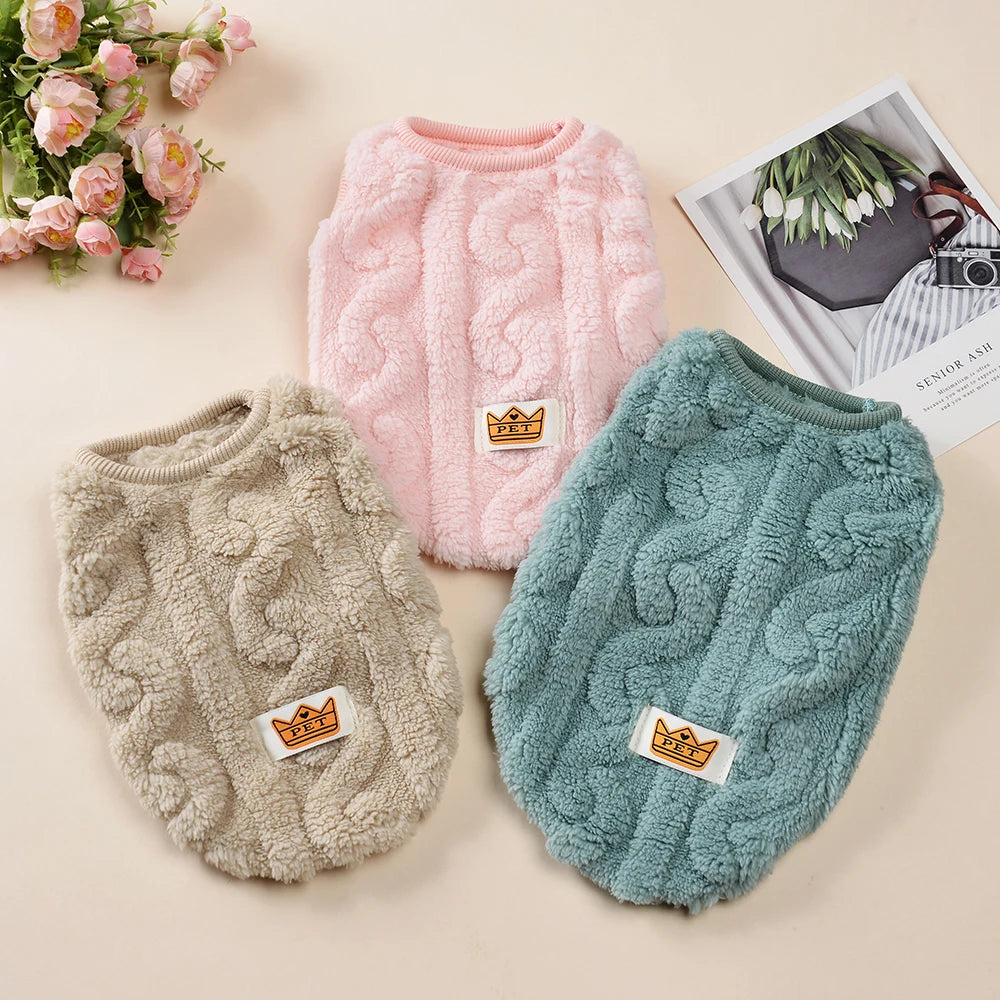 Cozy Fleece Pet Pullover for Cats and Small Dogs