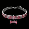 Silver jeweled bowknot pet collar for small dogs and cats