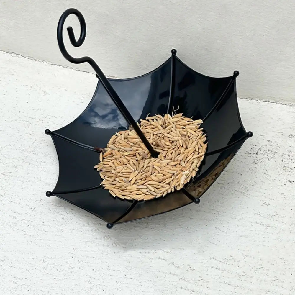 Umbrella-Shaped Hanging Bird Feeder with Leak-Resistant Design