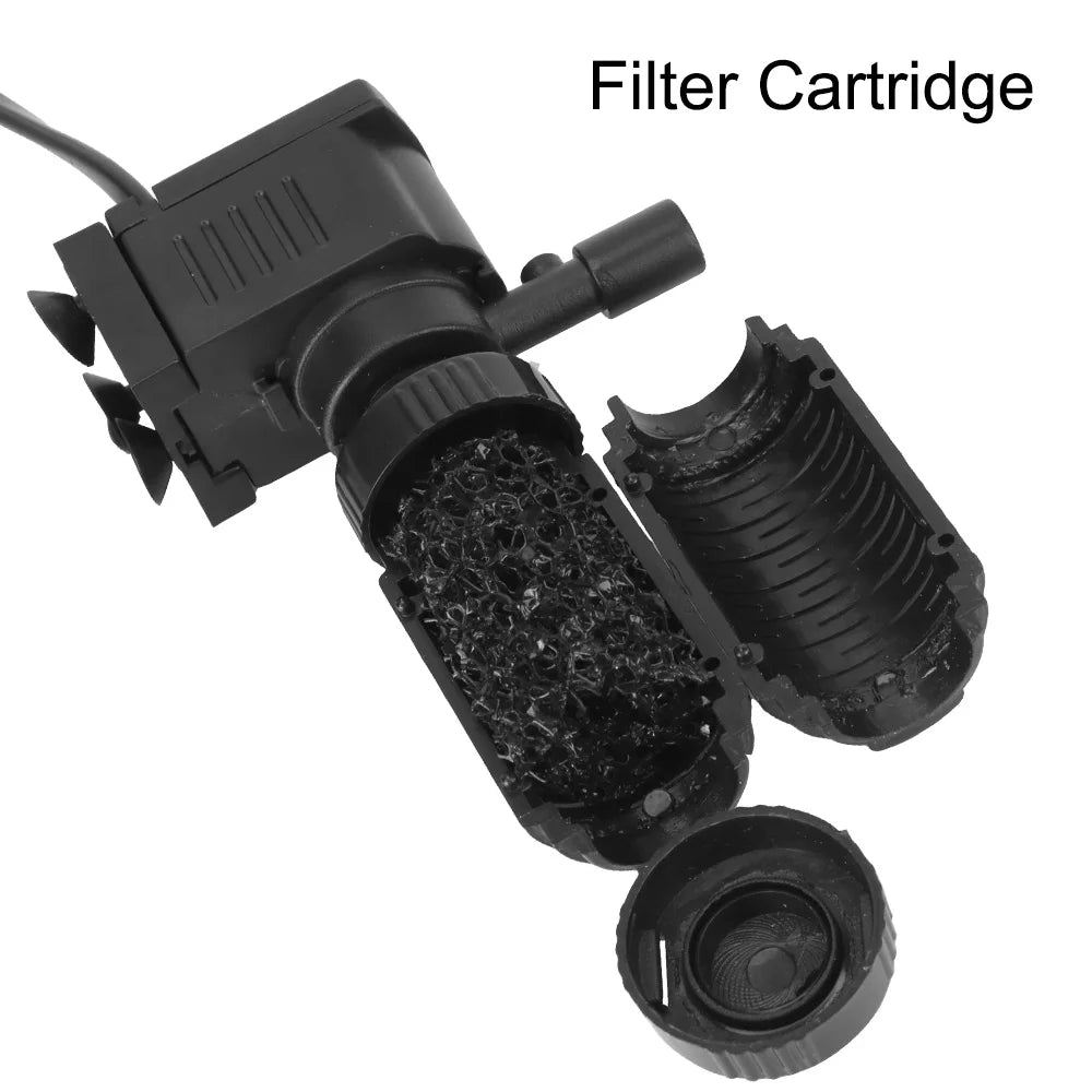 Compact Submersible Aquarium Filter with Oxygen Pump