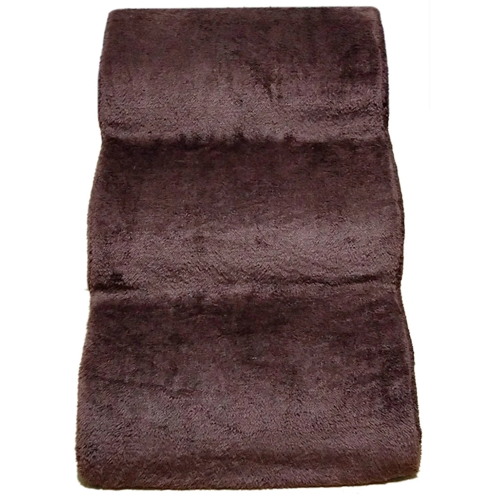 A dark brown, plush 3-tier non-slip pet step for beds and sofas.