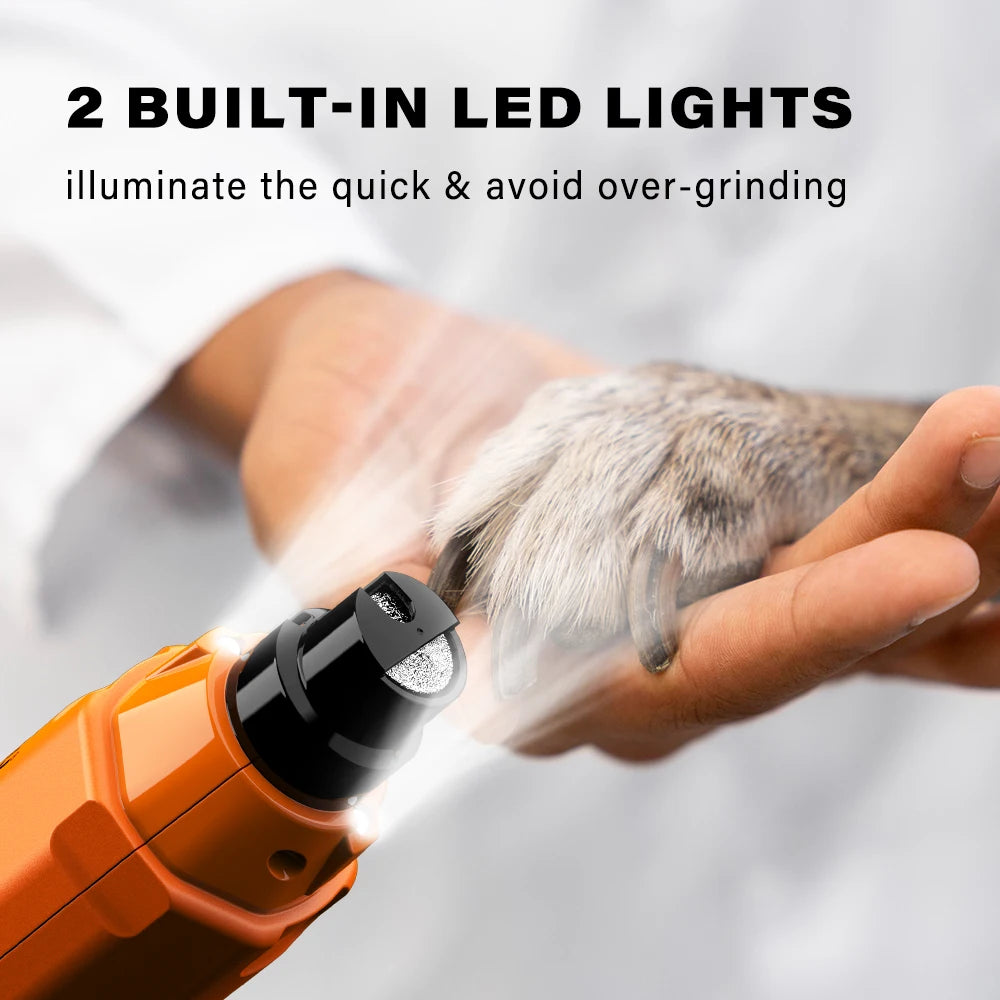 Rechargeable 6-Speed Dog Nail Grinder – Quiet & Painless Paw Care