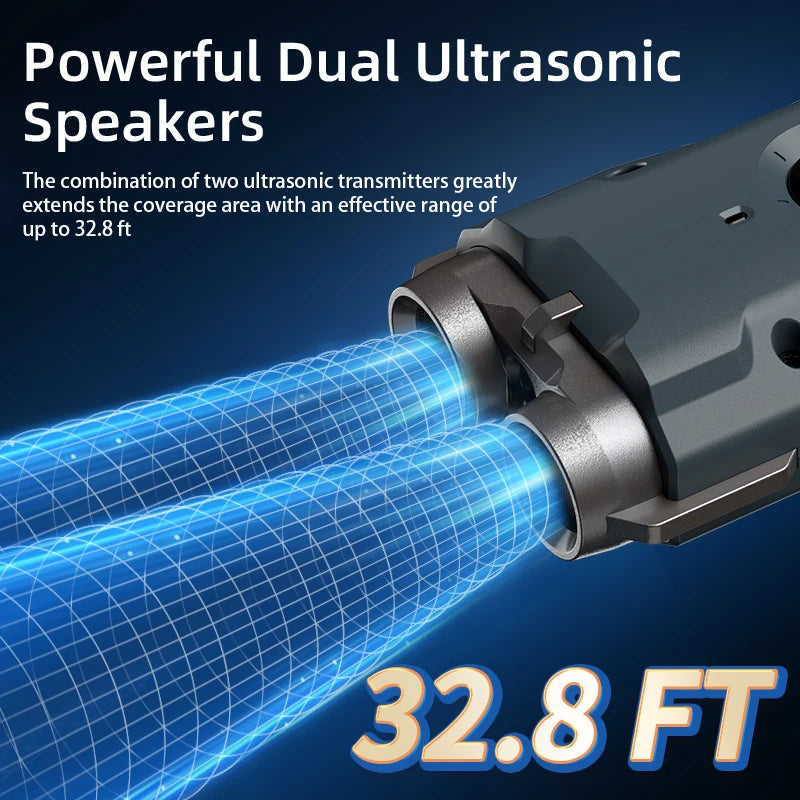 ROJECO Ultrasonic Dog Repeller with LED Flashlight - Rechargeable