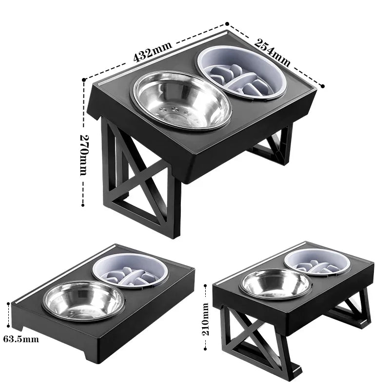 Soporte Elevado para Cuencos de Perro con Altura Ajustable