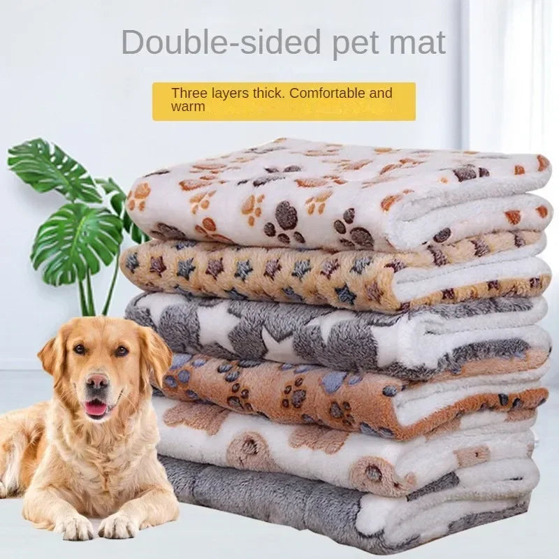 Lit pour animaux de compagnie en peluche double face