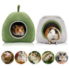 Cozy Plush Small Animal Hideout Bed with Detachable Semi-Enclosed Design
