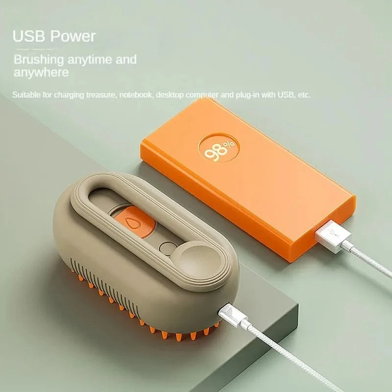 Brosse de toilettage électrique pour animaux avec fonction vapeur