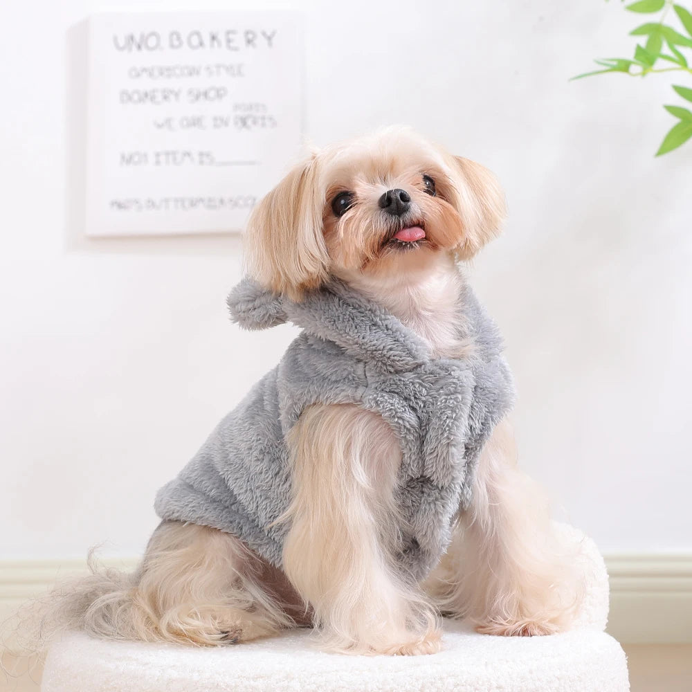Cozy Fleece Dog Hoodie for Small and Medium Breeds