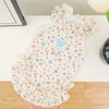 Floral Princess Pet Dress with Heart Print