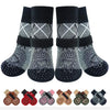 Anti-Slip Knitted Dog Socks with Adjustable Straps (4-Pack)