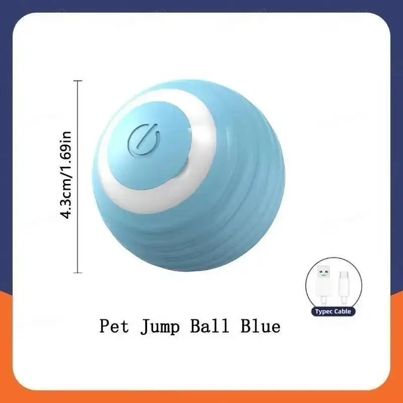 A light blue, smooth ball designed for pets, shown from above.